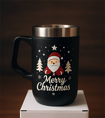 Kişiye Özel Çelik Termos Bardak Kulplu