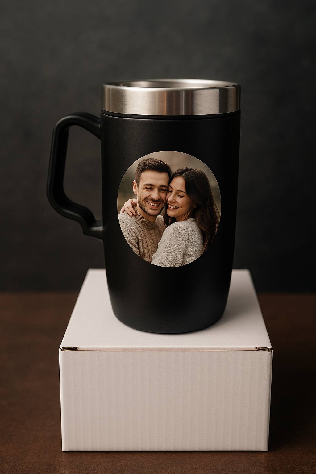 Kişiye Özel Çelik Termos Bardak Kulplu